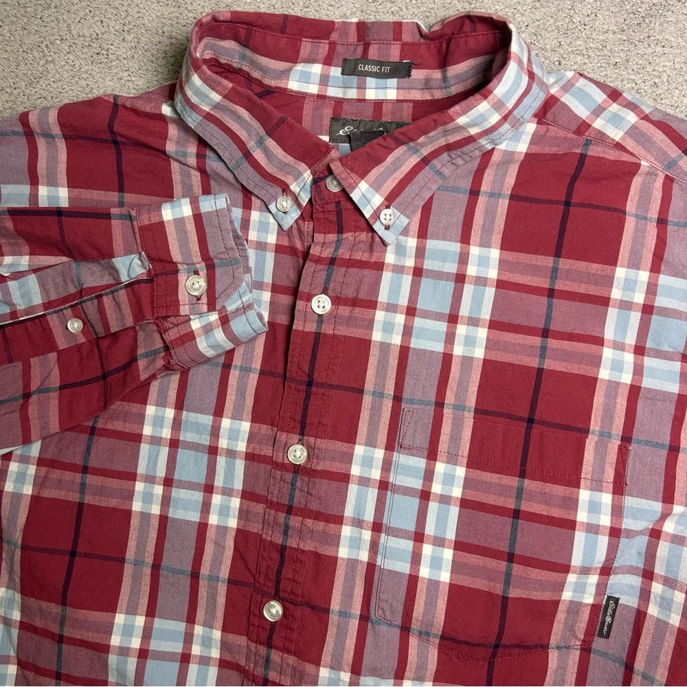 Eddie Bauer Shirt Men’s XL Classic Fit Multicolor Plaid Button Up Long Sleeve